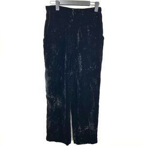 Vintage Partique Pants Women's 12 Small Black Velvet Goth Whimsygoth Pockets 80s